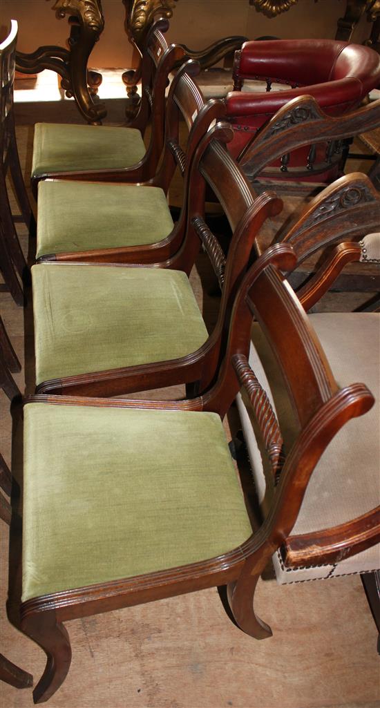 4 Regency style chairs
